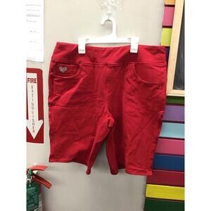 Dream jeannes by Quacker factory large red Bermuda shorts stretch jegging new